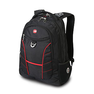 SwissGear 175 Black Laptop Backpack with Red Accents
